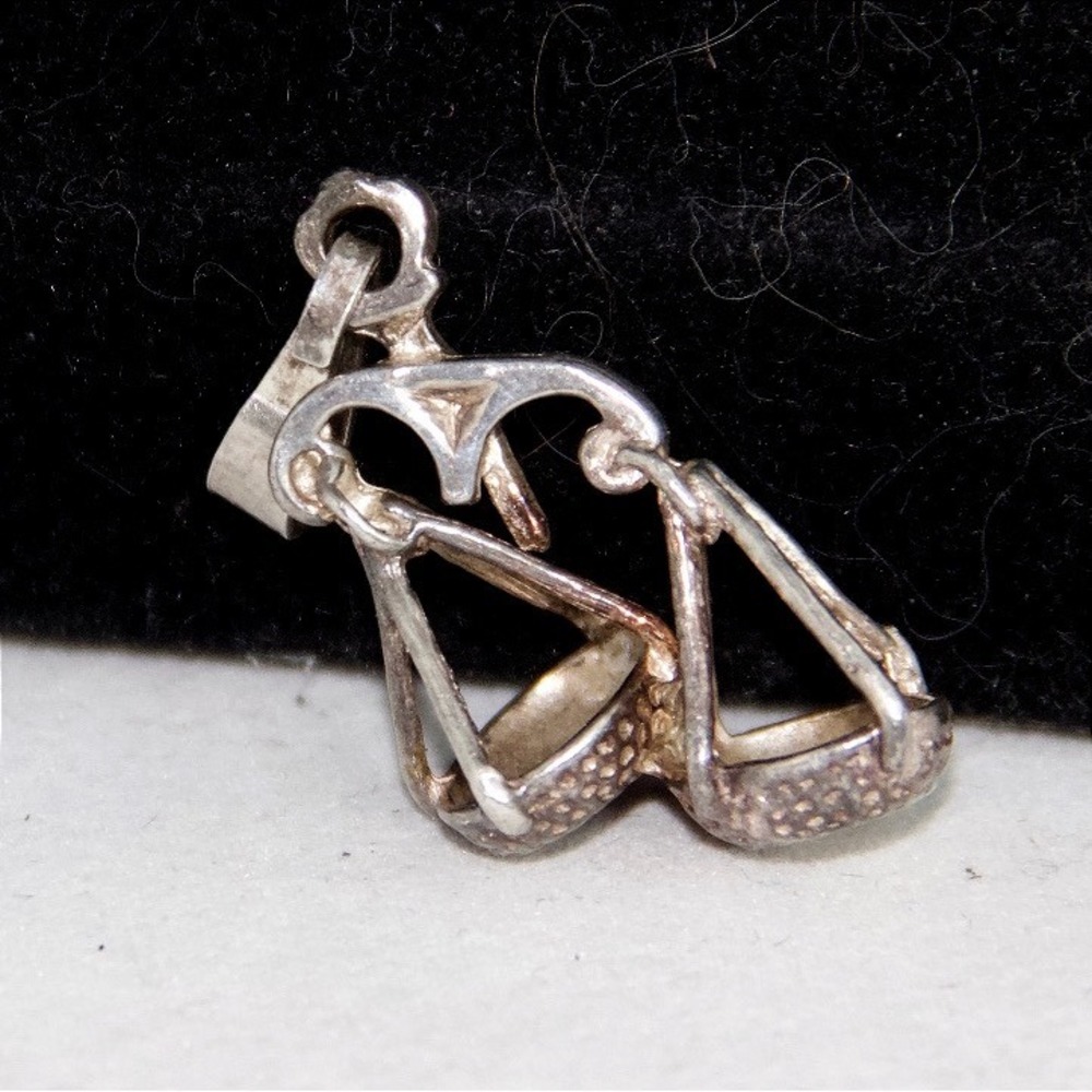 Vintage Italy 925 Sterling Silver Libra Scales of Justice Zodiac Pendant Charm - Picture 4 of 8